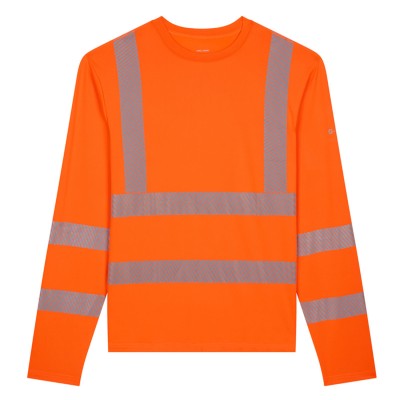 TEE SHIRT RAFRAICHISSANT ML HV ORANGE BANDE RETRO