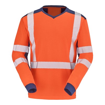 TEE SHIRT ML FLUO SAFE XP ORANGE/MARINE
