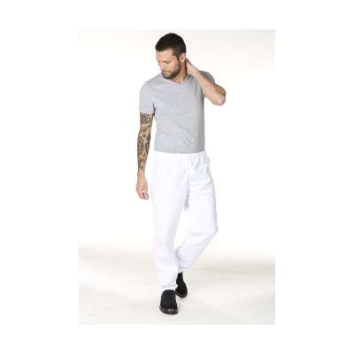 PANTALON AIDE-SOIGNANT MIXTE COTON BLANC JAVA