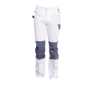 PANTALON P/C 310G/M2 POCHE GENOUX TYPHON BLANC/GRIS