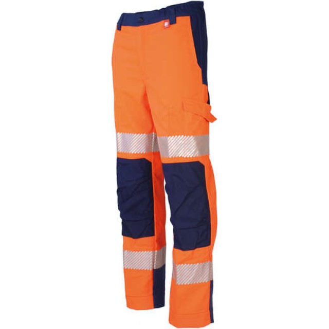 PANTALON HV ORANGE/MARINE BANDES RETRO VISIOFIT 701