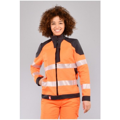 BLOUSON FEMME HV ORANGE/NOIR BANDES RETRO VISIOFIT 735