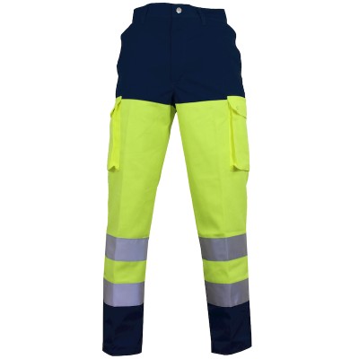 PANTALON HV MARINE/JAUNE FLUO