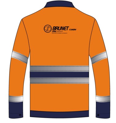 BLOUSON HV FLUOBASE XP ORANGE MARINE 9D81 FLOQUE NOIR CLIM2M