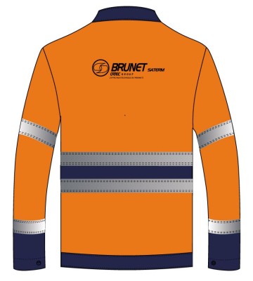 BLOUSON HV FLUOBASE XP ORANGE MARINE 9D81 FLOQUE NOIR SATERM