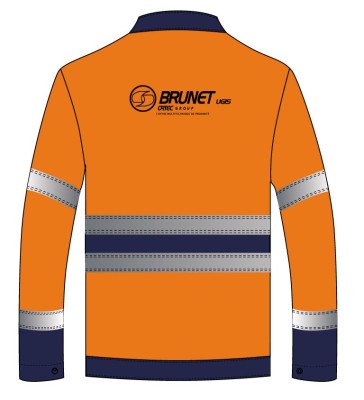 BLOUSON HV FLUOBASE XP ORANGE MARINE 9D81 FLOQUE NOIR UGIS