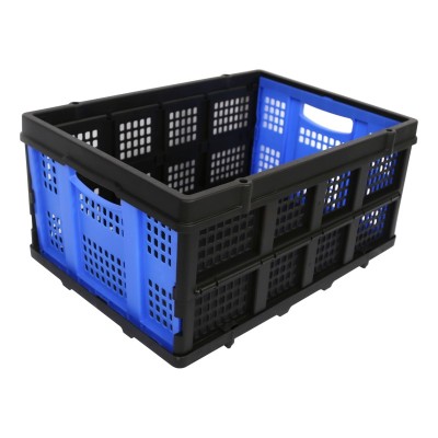 5 x Bac pliant ajouré - 60L - bleu/noir