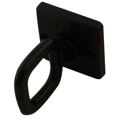 5 x Crochet sur platine en plastique - fermé - noir