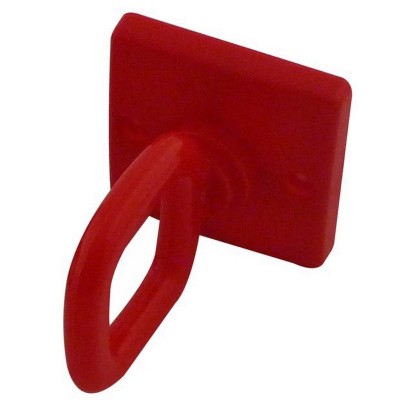 5 x Crochet sur platine en plastique - fermé - rouge